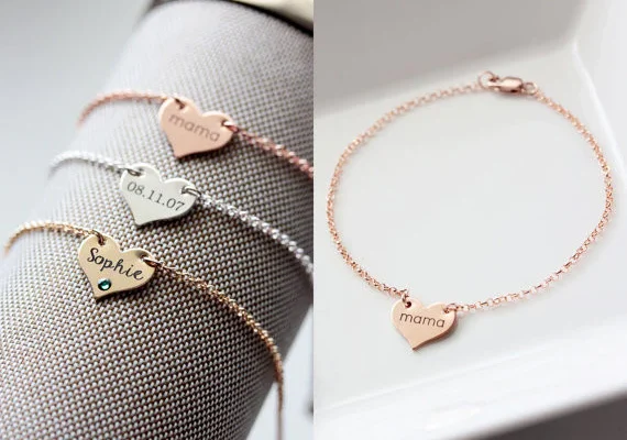 Shop Personalized Heart Bracelets